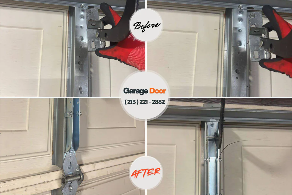 Before and after: garage door repair Parker City, IN